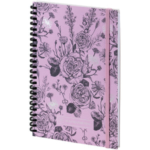 Spiral notebook Axent Olga Selyshcheva, Pink Roses 8471-2-A-OS, A5, 80 sheets, squared, cardboard cover