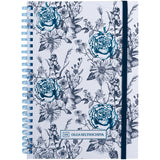 Spiral notebook Axent Olga Selyshcheva,Blue garden 8471-4-A-OS, A5, 80 sheets, squared, cardboard cover