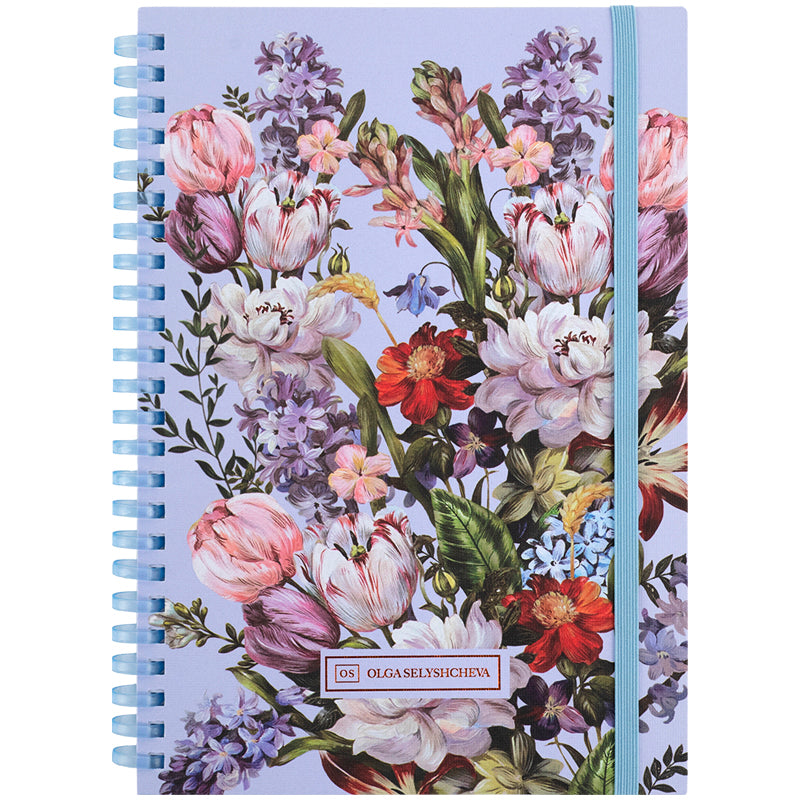 Spiral notebook Axent Olga Selyshcheva, Spring flow 8471-5-A-OS, A5, 80 sheets, squared, cardboard cover