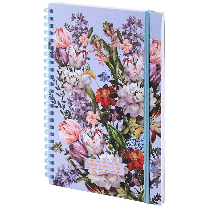 Spiral notebook Axent Olga Selyshcheva, Spring flow 8471-5-A-OS, A5, 80 sheets, squared, cardboard cover