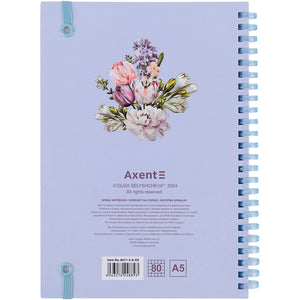 Spiral notebook Axent Olga Selyshcheva, Spring flow 8471-5-A-OS, A5, 80 sheets, squared, cardboard cover
