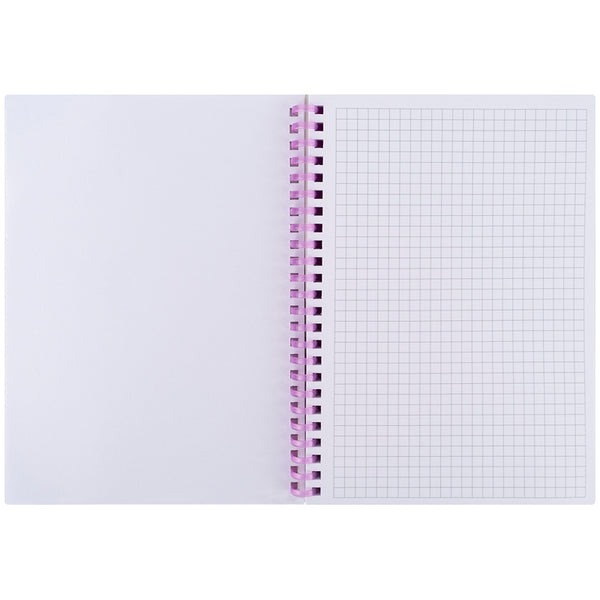 Spiral notebook Axent Olga Selyshcheva, Purple field 8471-6-A-OS, A5, 80 sheets, squared, cardboard cover