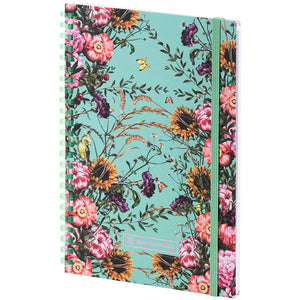 Spiral notebook Axent Olga Selyshcheva, Aqua field 8471-8-A-OS, A5, 80 sheets, squared, cardboard cover