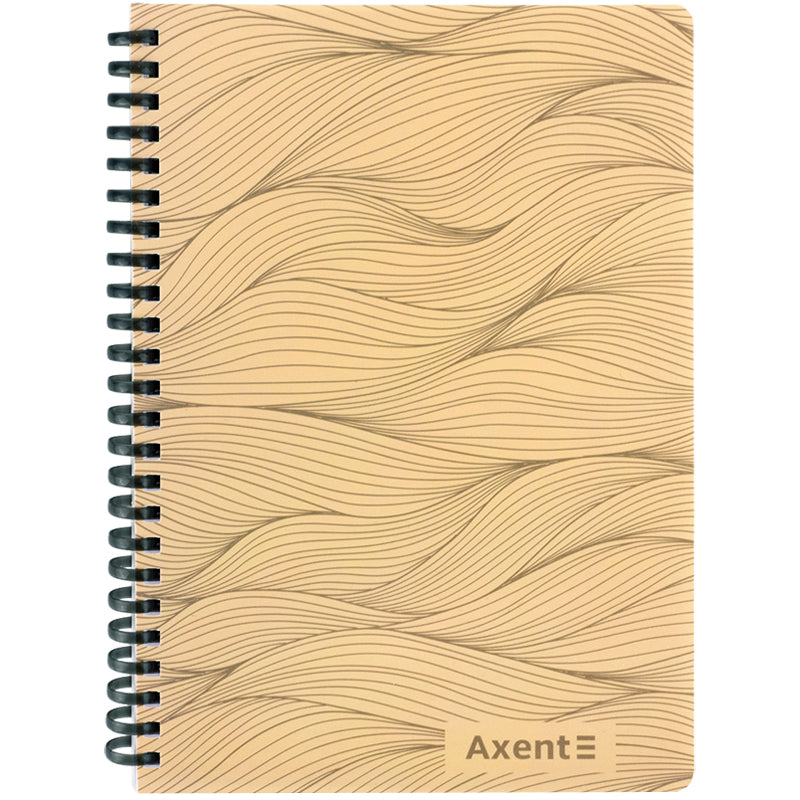 Spiral notebook Axent 8471-1-A, A5, 80 sheets, squared, plastic cover, sandy