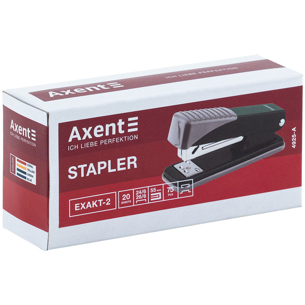 Büroheftgerät Nr. 24/6 Axent Exakt-2 4925-29-A, Metall, 25 Blatt, Erdfarben, blau