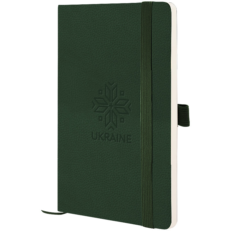 Notebook Axent Partner Soft Skin Вишиванка 8616-23-2-A, 125x195 mm, 96 sheets,  squared, green