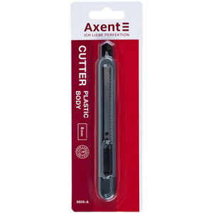 Schreibmesser Axent 6605-A, mit Metallführungen, Klinge 9 mm, schwarz