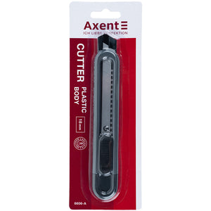 Officemesser Axent 6606-A, mit Metallführungen, Klinge 18 mm, schwarz