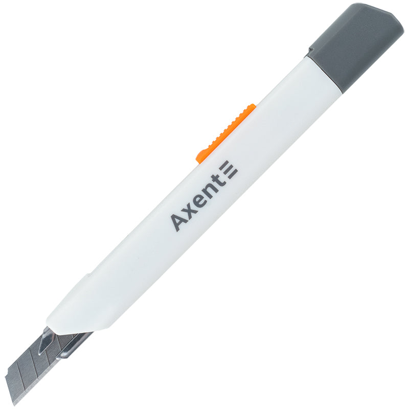 Officemesser Axent 6607-A, mit Metallführungen, Klinge 9 mm, weiß