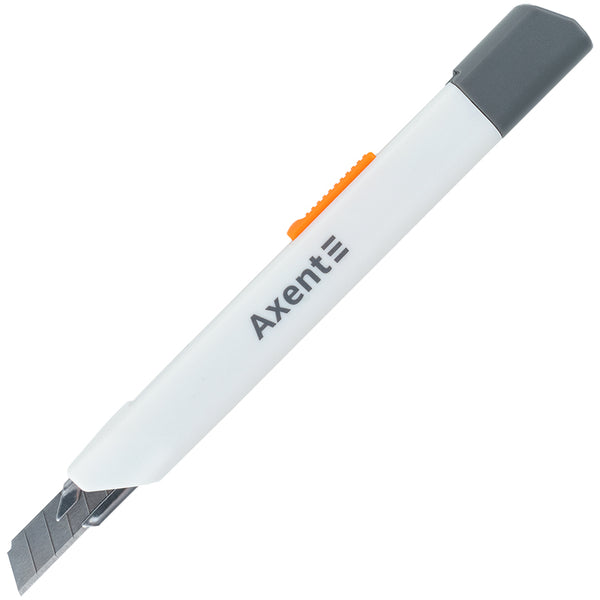 Officemesser Axent 6607-A, mit Metallführungen, Klinge 9 mm, weiß