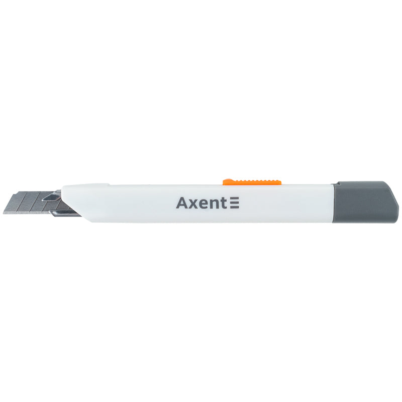 Officemesser Axent 6607-A, mit Metallführungen, Klinge 9 mm, weiß
