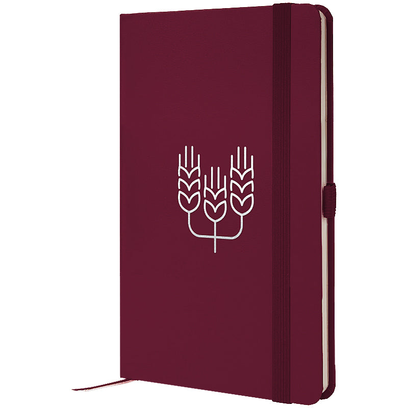Notebook Axent Partner Spikelets 8201-46-8-A, 125x195 mm, 96 sheets,  squared, wine