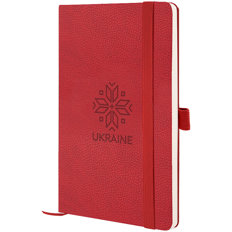Notebook Axent Partner Soft Skin Вишиванка 8616-06-7-A, 125x195 mm, 96 sheets,  squared, red
