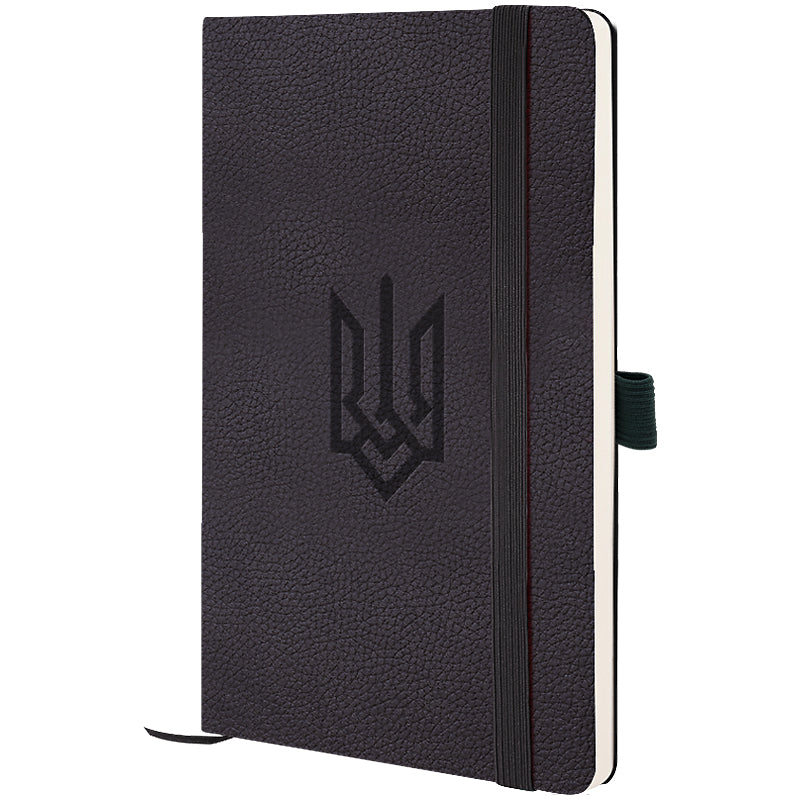 Notebook Axent Partner Soft Skin Coat of arms 8616-01-1-A, 125x195 mm, 96 sheets,  squared, black