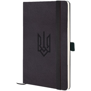Notebook Axent Partner Soft Skin Coat of arms 8616-01-1-A, 125x195 mm, 96 sheets,  squared, black