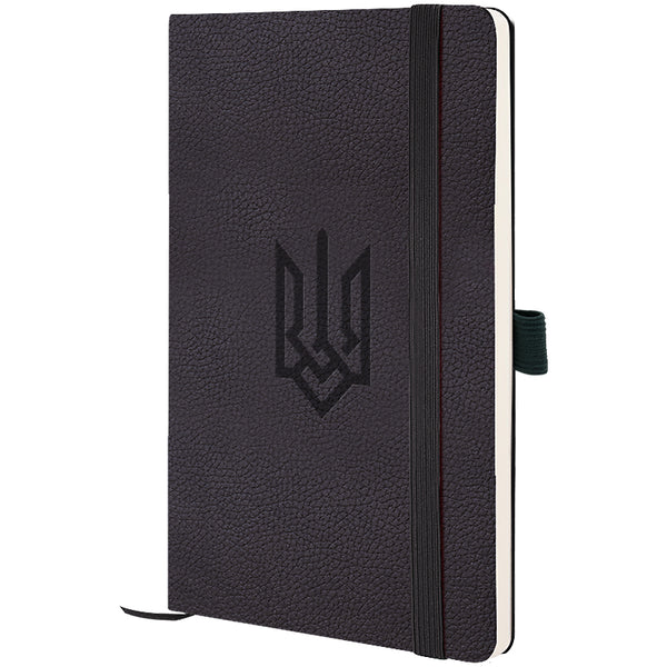 Notebook Axent Partner Soft Skin Coat of arms 8616-01-1-A, 125x195 mm, 96 sheets,  squared, black