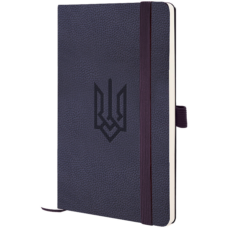 Notebook Axent Partner Soft Skin Coat of arms 8616-02-4-A, 125x195 mm, 96 sheets,  squared, blue