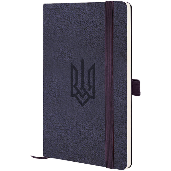 Notebook Axent Partner Soft Skin Coat of arms 8616-02-4-A, 125x195 mm, 96 sheets,  squared, blue