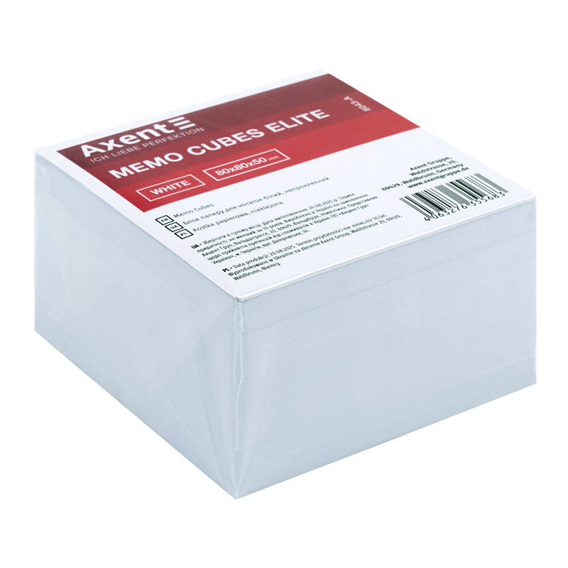 Note papers Axent Elite "White" 8043-A 80x80x50 mm, unglued