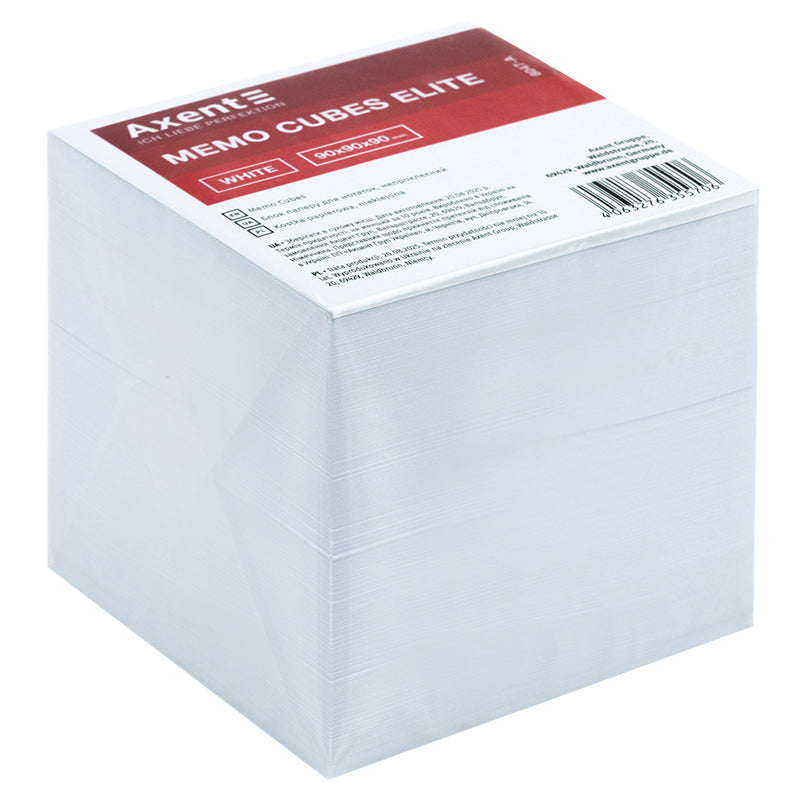 Note papers Axent Elite "White" 8047-A 90x90x90 mm, unglued