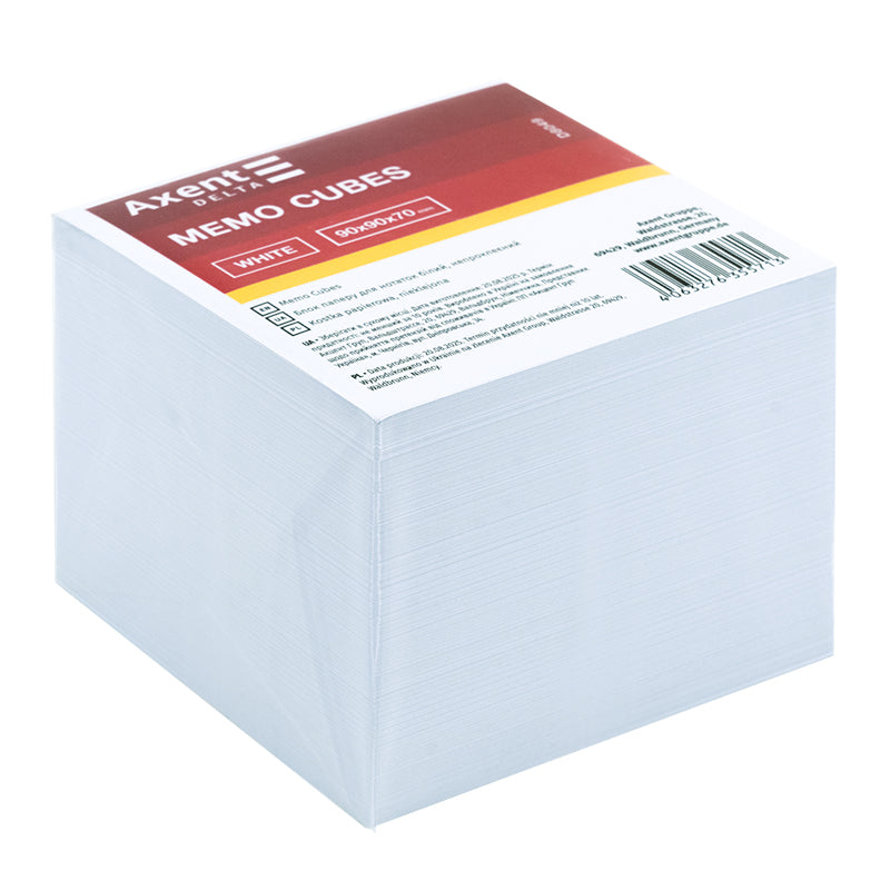 Note papers Axent Delta D8049 90x90x70 mm, unglued